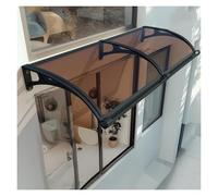 Marquesinas Exterior Contra Sol Y Lluvia, Tejadillo De Protección, Soporte Negro + Panel De Policarbonato Azul/marrón/transparente/gris, Para Porche, Patio, Terraza, Sótano(Brown,80x120cm/32x48in)