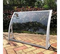 Marquesinas Exterior para Puertas y Ventanas,Marquesina para Puerta de Entrada,Contra Sol y Lluvia Para Balcón,Patio,con Paneles de Policarbonato Transparente,Soporte Blanco (60x330cm/24"x130")