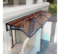 Marquesinas Exterior para Puertas y Ventanas, Marquesina Puerta Exterior Resistente a la Lluvia y Nieve, Tejadillo de Protección con Paneles de Policarbonato(Brown,60x150cm/24x59in)