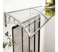 Marquesinas Exterior Tejadillo Proteccion Lluvia 80x120cm Toldo De Aluminio Transparente Jardín Al Aire Libre Dosel De Techo contra Sol Y Lluvia para Balcón Patio(80x150cm)