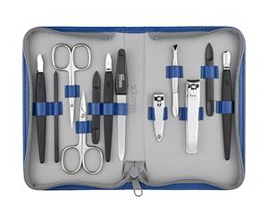 marQus Set de manicura y pedicura de 12 piezas de Solingen Alemania - Set manicura con todo lo necesario para hombre y mujer en estuche de piel sintética