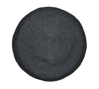 Marrakech - Alfombra decorativa de yute bohemio, redonda, 80 cm, redonda, tejida a mano, color negro, para salón, pasillo, baño o cocina, alfombra redonda para exteriores como decoración de terraza o