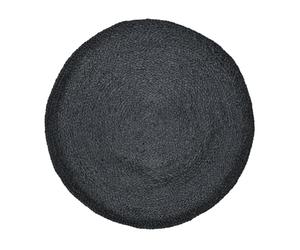 Marrakech - Alfombra decorativa de yute bohemio, redonda, 80 cm, redonda, tejida a mano, color negro, para salón, pasillo, baño o cocina, alfombra redonda para exteriores como decoración de terraza o