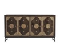 Marrakech - Aparador decorativo oriental con puertas de madera y latón, 150 cm de tamaño, como mueble de salón, estilo vintage Adaja para almacenamiento elegante en el comedor y el dormitorio