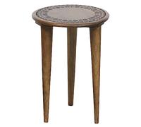 Marrakech Astus - Mesita de noche (madera, redonda, decoración oriental, moderna)