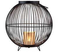 Marrakech Boho Deko Aesthetic - Portavelas de metal con alambre de 30 cm, color negro y dorado | Portavelas Leya como decoración de jardín y mesa de salón | Exquisito portavelas para velas de té