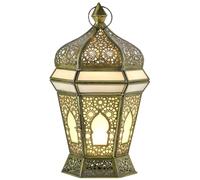 Marrakech Boho - Portavelas decorativo de metal y cristal, 33 cm, diseño oriental