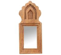 Marrakech Espejo de maquillaje para el tocador de madera, 22 cm, espejo decorativo bohemio, pequeño Mukana, decoración oriental de pared y maquillaje, espejo de maquillaje para dormitorio, salón y