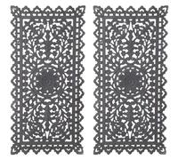 Marrakech Juego de 2 murales decorativos de madera, 90 cm, decoración oriental, color gris