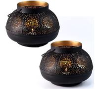 Marrakech Juego de 2 portavelas para jardín, 17 cm, para exteriores, grandes y modernas, como decoración de jardín