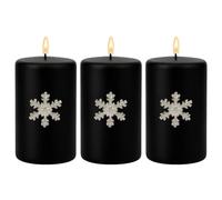 Marrakech Juego de 3 tapones para velas, plateados, 6 cm, para corona de Adviento, velas y portavelas, copo de nieve, decoración, decoración navideña, pin para insertar