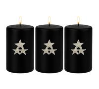 Marrakech Juego de 3 tapones para velas plateados, 6 x 6 cm, para corona de Adviento, velas y portavelas como estrella decorativa, diseño G, decoración navideña, pin para insertar