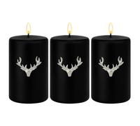 Marrakech Juego de 3 tapones para velas plateados, 6 x 6 cm, para corona de Adviento, velas y portavelas como ciervo, decoración navideña, pin para insertar