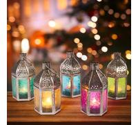 Marrakech - Juego de 5 farolillos orientales Faiha de 14 cm para exteriores, como decoración de balcón o interior como decoración de salón Ramadán