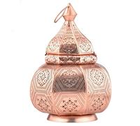Marrakech - Lámpara de mesa y farol (metal, 30 cm), diseño oriental de Ramadán