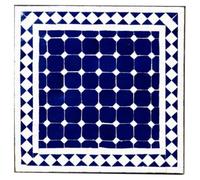 Marrakech - Placa de mosaico oriental (cerámica, 50 cm), color azul y blanco
