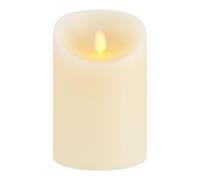 Marrakech Vela LED de cera auténtica, 10 cm x 7,5 cm, parpadeante, blanco cálido, funciona con pilas con temporizador, decoración bohemia vintage para salón, dormitorio, boda, Navidad, romántica