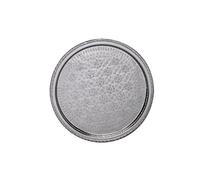 Marrakesch - Bandeja decorativa redonda de latón plateado Nadia - Marroquí - Tray de té y comida - Plata - Metal - 42 cm de diámetro - Solo lavado a mano