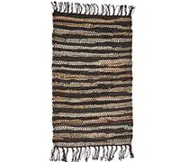 MARRAKESCH Dakar - Alfombrilla de baño (60 cm, tejido a mano, piel reciclada), color marrón