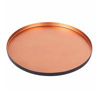 Marrakesch Orient & Mediterran Interior Bandeja redonda oriental de metal Monaco, 25 cm, color exterior: negro, color interior: cobre, 25,5 cm