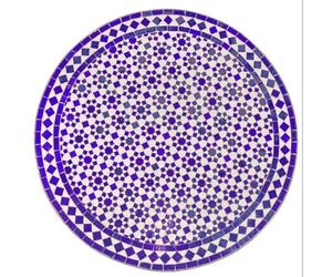 Marrakesch Orient & Mediterran Interior Mesa de jardín marroquí Albaicin Beige Azul 100 cm