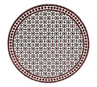 Marrakesch Orient & Mediterran Interior Panel de mosaico marroquí Albaicín negro blanco burdeos diámetro 100 cm