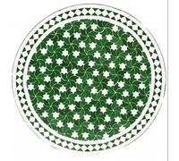 Marrakesch Orient & Mediterran Interior Panel de mosaico marroquí Estrella verde blanco diámetro 80 cm