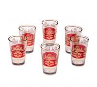 Marrakech - Juego de 6 vasos de té marroquíes decorados con estilo oriental y dorado, 6 vasos de té marroquí, decoración oriental, 6 vasos de té marroquíes decorados, colores a elegir