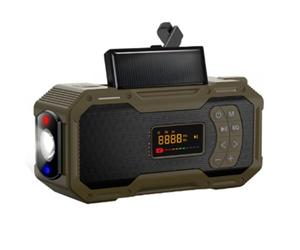 Marran Radios Meteorológicos de Emergencia Manivela Altavoz Bluetooth Solar Radio Am FM Portátil 5000 MAh Batería Impermeable