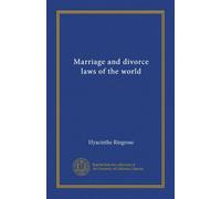 Marriage and divorce laws of the world