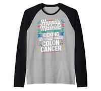 Married To A Man Beating Colon Cancer - Camiseta Manga Raglan
