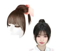 Marrón,10inch,Xytraiihw Flequillo Con Clip De 360°, Flequillo Con Clip De Cabello 100% Humano, Flequillo De Una Pieza, Flequillo Falso Para Uso Diario