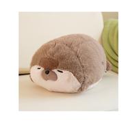(Marrón, 40 cm/15,75 pulgadas) Peluche de nutria marina con forma de foca, almohada larga, sofá, decoración del