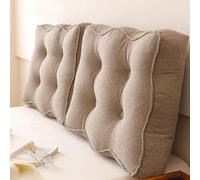 Marrón,47 Inch/Full,Almohada De Cabecera Respaldo Grande Soporte De Algodón De Color Sólido De Dormitorio Cojín De Cuña Tapizado Refuerzo Completo con Funda Extraíble