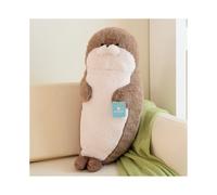 (Marrón, 70 cm/27,56 pulgadas) Peluche de nutria marina con forma de foca, almohada larga, sofá, decoración del
