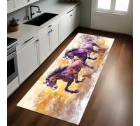Marrón Alfombra de Cocina 50 x 80 cm Animales, Caballos, Desierto Antideslizante y Lavable, Camino Multiusos Resistente al Desgaste, Antimanchas, Ideal para Bajo Fregadero y Fogones
