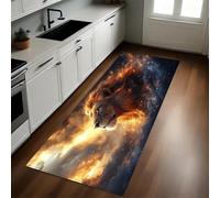Marrón Alfombras de Cocina Animales del Cielo Estrellado León Antideslizante 60 x 180 cm Tapete Resistente al Aceite para Cocina, Baño y Sala de Estar