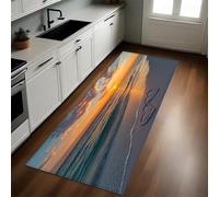 Marrón Alfombras y Tapetes de Cocina Corazón de Playa al Atardecer 40 x 120 cm Antideslizantes y Lavables para Cocina, Pasillo, Salón y Dormitorio