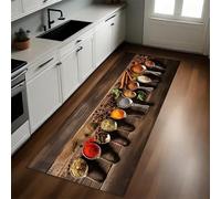 Marrón Alfombras y Tapetes de Cocina Especias y Chile en Polvo 50 x 140 cm Antideslizantes y Lavables para Cocina, Pasillo, Salón y Dormitorio