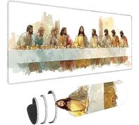 Marrón Alfombrilla Ratón Gaming 800x300x3 mm Grande Tamaño Alfombrilla Ratón XXL, La última Cena Mouse Pad Gaming con Base de Goma Antideslizante Tapete Escritorio para PC, Oficina Regalo z-6356