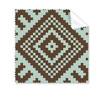 Marrón azul Cruz en rombos cuadrado nórdico ilustración patrón gafas paño de limpieza paño limpiador de regalo teléfono Protector de 5 unidades