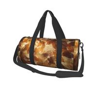 Marrón Beige Hojas De Oro Lino Otoño, Bolsa de Viaje de Gran Capacidad, Bolso Redondo, Bolsa de Viaje Deportiva, Bolsa de Mano, Bolsa de Fitness