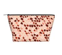 Marrón Beige Rosa Coral Naranja, Bolsa de artículos de tocador Bolsa de Maquillaje Bolsa de cosméticos Bolsa de artículos de tocador de Viaje portátil