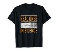 Marrón Color Real Ones Move In Silence Marrón Gráfico Camiseta