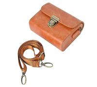 (Marrón) Estuche de transporte compatible con cámaras Canon/Ricoh/Sony Bolso de hombro universal de cuero PU