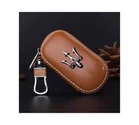 (Marrón) Estuche para llaves con cremallera para coche, bolsa protectora para llaves de coche para Maserati