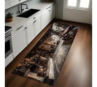 Marrón Felpudo Pasillo 40 x 120 cm Taberna Retro Antideslizante Alfombra de Corredor Suave para Cocina, Entrada y Decoración del Hogar