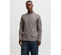 Marrón Hombres Cotton Camisa Corte Regular XS EU