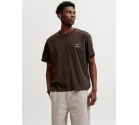 Marrón Hombres Cotton/Recycled/Polyester Camiseta Impresión Posterior XS EU