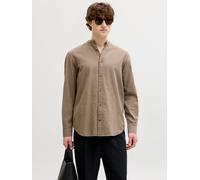 Marrón Hombres Linen/Organic/Cotton/Cotton/Recycled/Cotton Camisa Informal Corte Regular L EU